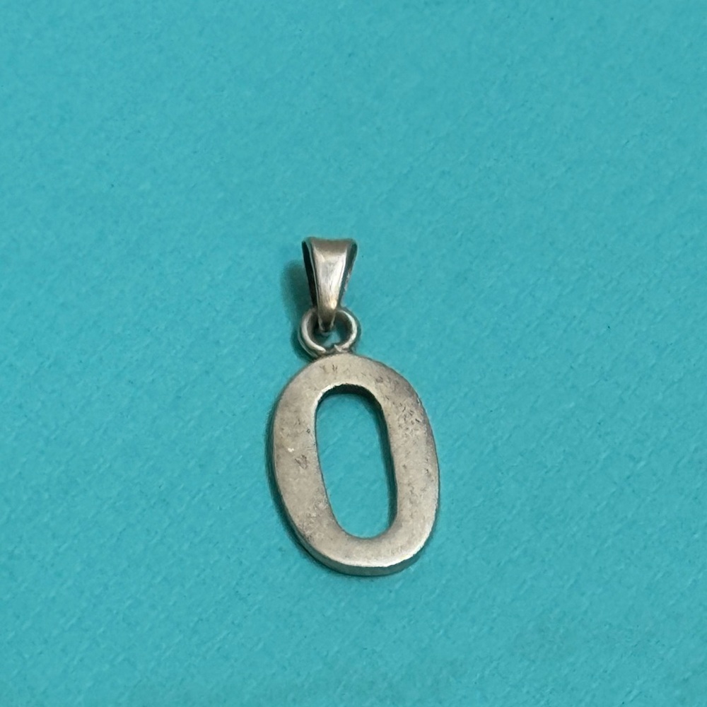 Number 0 Sterling Silver Charm .925 X 1 Numbers Zero Charms. Silver Pendant